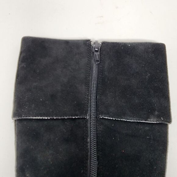 Sofft Lograno Black Suede Leather Knee High Cuffed Boots Zip Button Size 5.5M - Picture 16 of 16